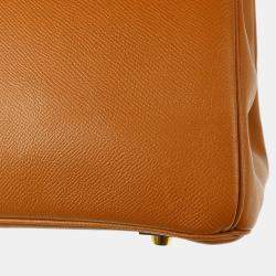 Hermes Gold Courchevel Birkin 35 Handbag