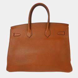 Hermes Noisette Vache Liegee Birkin 35 Handbag 