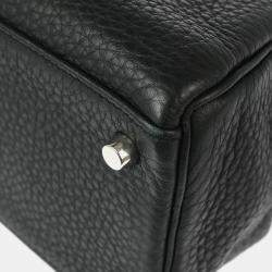 Hermes Black Taurillon Clemence Kelly 32 Retourne Handbag