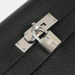 Hermes Black Taurillon Clemence Kelly 32 Retourne Handbag