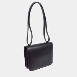 Hermes Black Box Calf Constance 18 Shoulder Bag 