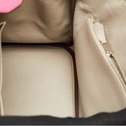 Hermes Rose Shocking/Gris Perle Chèvre De Coromandel Leather Palladium Hardware Birkin 30 Bag
