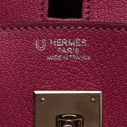 Hermes Rose Shocking/Gris Perle Chèvre De Coromandel Leather Palladium Hardware Birkin 30 Bag