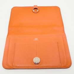 Hermes Orange Togo Leather Dogon Duo Wallet