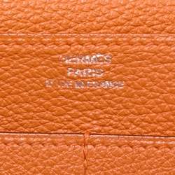 Hermes Orange Togo Leather Dogon Duo Wallet