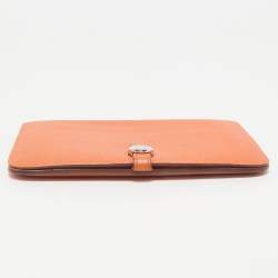 Hermes Orange Togo Leather Dogon Duo Wallet