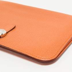 Hermes Orange Togo Leather Dogon Duo Wallet