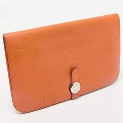Hermes Orange Togo Leather Dogon Duo Wallet