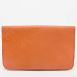 Hermes Orange Togo Leather Dogon Duo Wallet