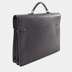Hermes Black Epsom Leather Kelly Depeche 38 Briefcase