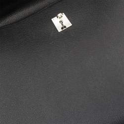 Hermes Black Epsom Leather Kelly Depeche 38 Briefcase