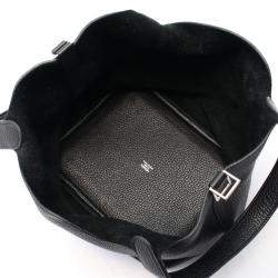 Pre Owned Hermes Black Taurillon Clemence Leather Picotin Lock 22 Bucket Bag