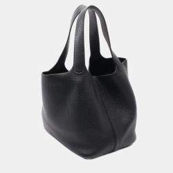Pre Owned Hermes Black Taurillon Clemence Leather Picotin Lock 22 Bucket Bag