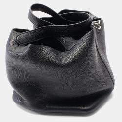 Pre Owned Hermes Black Taurillon Clemence Leather Picotin Lock 22 Bucket Bag