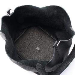 Pre Owned Hermes Black Taurillon Clemence Leather Picotin Lock 22 Bucket Bag