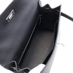 Hermes Black Epsom Leather Kelly 28 Top Handle Bag