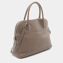Hermes Etoupe Grey Clemence Leather 2Way  Bolide 31 