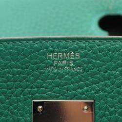 Hermes Khaki Vert Vertigo Taurillon Clemence Leather Birkin 30 Bag