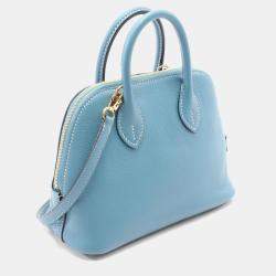 Hermes Blue Jean Evercolor Leather Mini 1923 Bolide Shoulder Bag