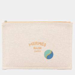 Hermes Multicolor Toile H and Leather Balles au Bond Pouch