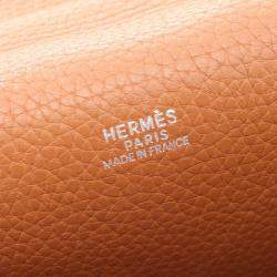 Hermes Gold Taurillon Clemence Leather Victoria Messenger Bag