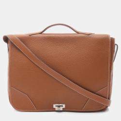 Hermes Gold Taurillon Clemence Leather Victoria Messenger Bag