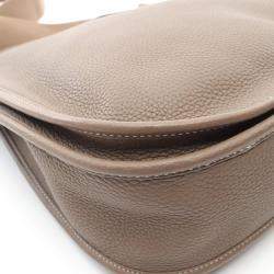 Hermes Etoupe Grey Taurillon Clemence Leather Evelyne GM 33 Crossbody Bag