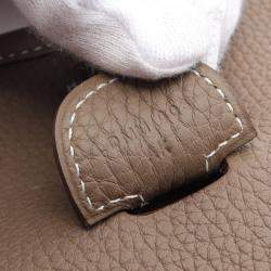 Hermes Etoupe Grey Taurillon Clemence Leather Evelyne GM 33 Crossbody Bag