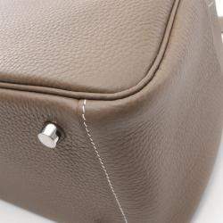 Hermes Etoupe Grey Taurillon Clemence Leather Lindy 26 Shoulder Bag