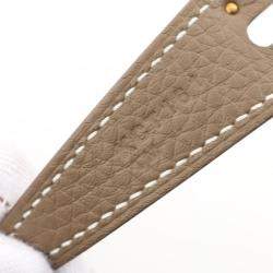 Hermes Etoupe Grey Taurillon Clemence Leather Lindy 26 Shoulder Bag