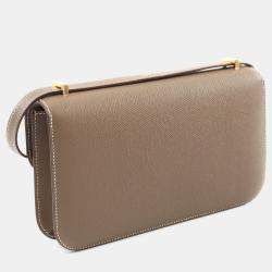 Hermes Etoupe Grey Epsom Leather Constance Elan Shoulder Bag