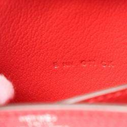 Hermes Red Chevre Leather Chaine d'Ancre Compact Wallet Bag