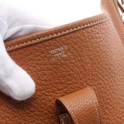 Pre Owned Hermes Gold Taurillon Clemence Evelyne Crossbody Bag GM