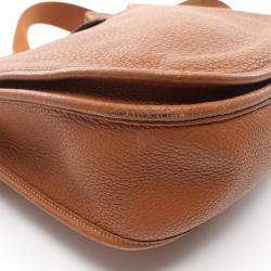 Pre Owned Hermes Gold Taurillon Clemence Evelyne Crossbody Bag GM