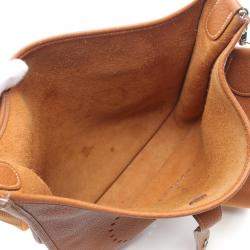 Pre Owned Hermes Gold Taurillon Clemence Evelyne Crossbody Bag GM