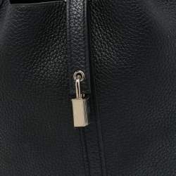 Pre Owned Hermès Noir Taurillon Clemence Leather Picotin Lock 22 Bag