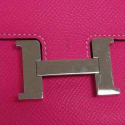 Hermes Pink Epsom Leather Constance Long Wallet