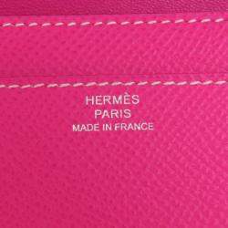 Hermes Pink Epsom Leather Constance Long Wallet