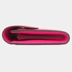 Hermes Pink Epsom Leather Constance Long Wallet