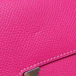 Hermes Pink Epsom Leather Constance Long Wallet