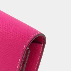 Hermes Pink Epsom Leather Constance Long Wallet