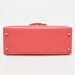 Hermes Rose Jaipur Epsom Leather Palladium Finish Kelly Sellier 28 Bag