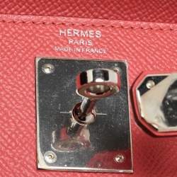 Hermes Rose Jaipur Epsom Leather Palladium Finish Kelly Sellier 28 Bag
