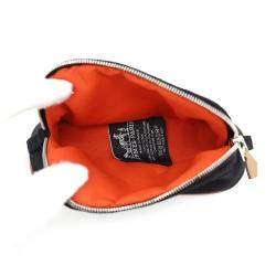Hermes Black Cotton Leather Bolide Mini Pouch