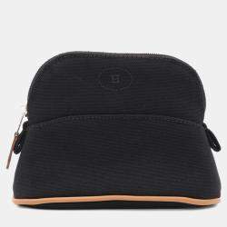 Hermes Black Cotton Leather Bolide Mini Pouch
