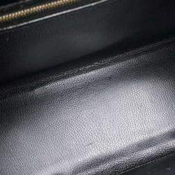 Hermes Black Calf Leather Box Kelly 28 Top Handle Bag