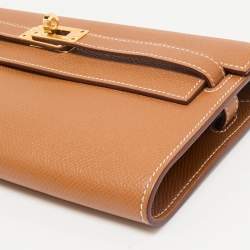 Hermès Gold Epsom Leather Kelly To Go Wallet