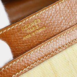Hermes Beige Brown Crinoline Courchevel Vintage Shoulder Bag