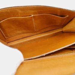 Hermes Beige Brown Crinoline Courchevel Vintage Shoulder Bag