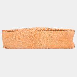 Pre Owned Hermes Orange Dalmatian Buffalo Skipper Evelyn PM Shoulder Bag 